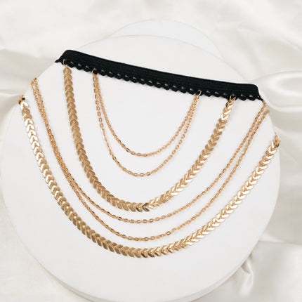 Golden Cascade Layered Thigh Chain - HASHTACK