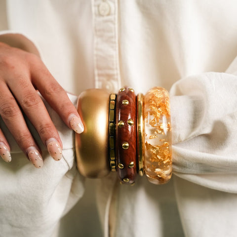 Golden Ember Luxe Bangle Stack