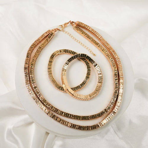 Golden Luxe Layered Necklace & Bracelet Set