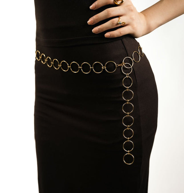 Golden Ring Link Waist Chain - HASHTACK