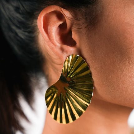 Golden Tide Statement Earrings - HASHTACK