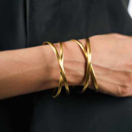 Golden Twist Wrap Cuff Bracelet - HASHTACK
