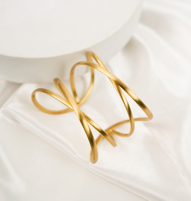 Golden Twist Wrap Cuff Bracelet - HASHTACK