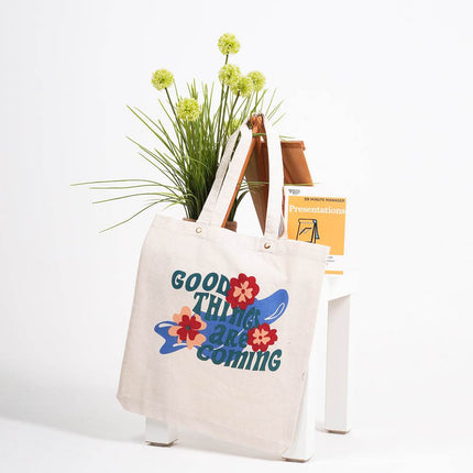 Good Things Are Coming Canvas Tote Bag - HASHTACK