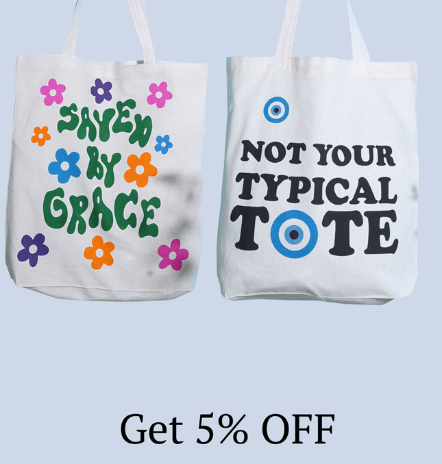Saved By Grace Canvas Tote Bag - HASHTACK
