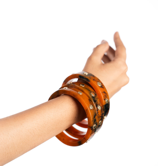 Amber Aura Studded Bangles