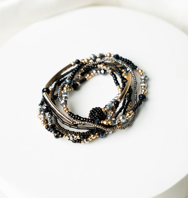 Midnight Luxe Stackable Bracelet Set - HASHTACK