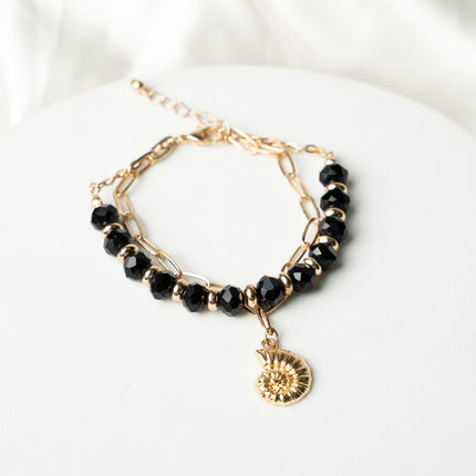 Midnight Muse Shell Charm Bracelet - HASHTACK