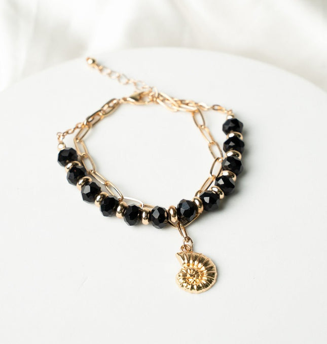 Midnight Muse Shell Charm Bracelet - HASHTACK