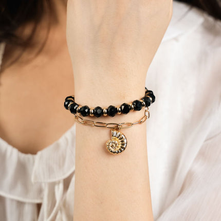 Midnight Muse Shell Charm Bracelet - HASHTACK