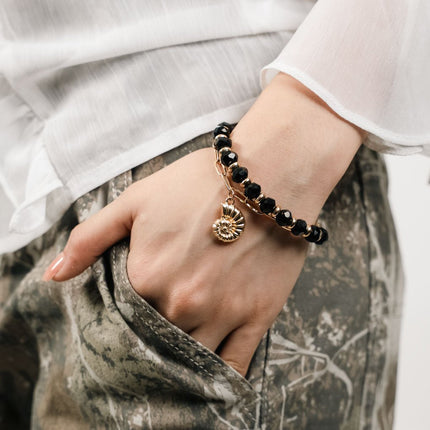 Midnight Muse Shell Charm Bracelet - HASHTACK