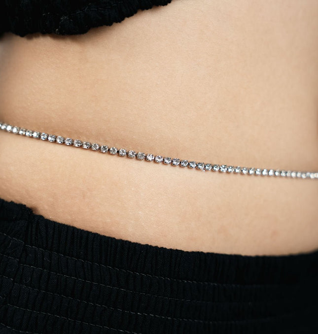 Minimal Crystal Stone Waist Chain - HASHTACK