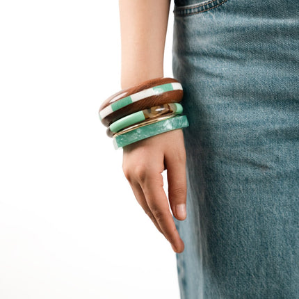 Mint Muse Wooden & Resin Bangles - HASHTACK