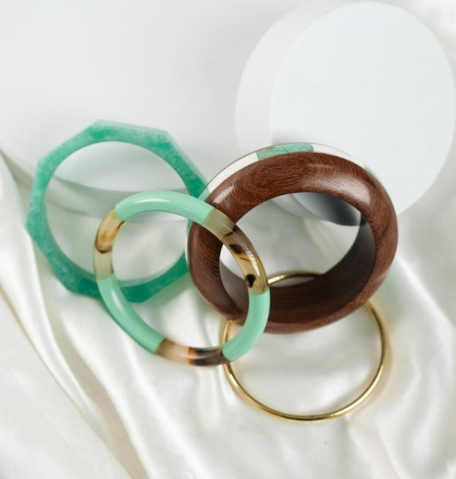 Mint Muse Wooden & Resin Bangles - HASHTACK