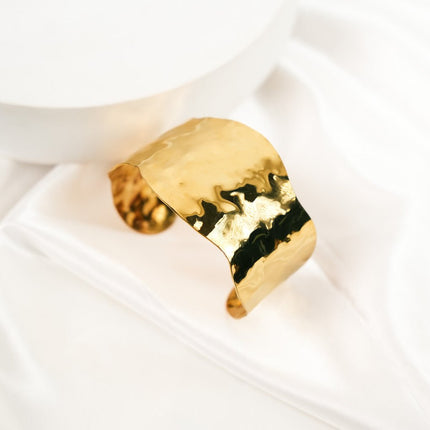 Molten Gold Statement Cuff Bracelet - HASHTACK
