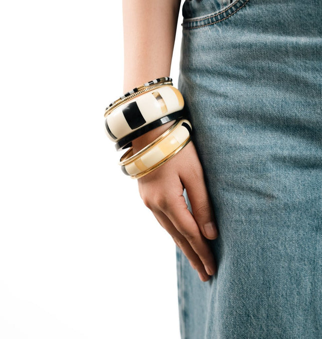 Monochrome Muse Resin Bangles - HASHTACK