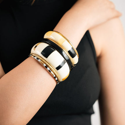 Monochrome Muse Resin Bangles - HASHTACK