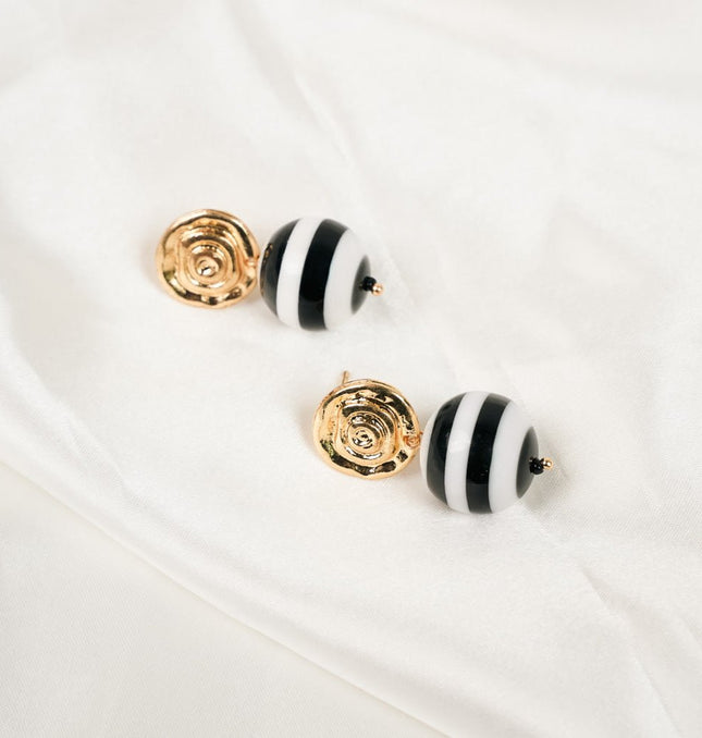 Monochrome Muse Statement Drop Earrings - HASHTACK