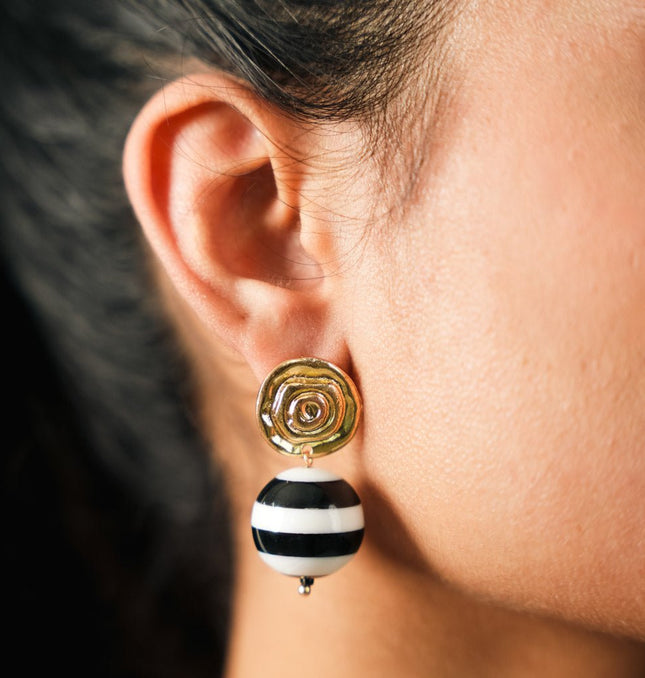 Monochrome Muse Statement Drop Earrings - HASHTACK