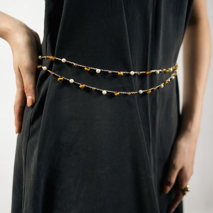 Multi-Way Beaded Body Chain Necklace - GOLD - HASHTACK
