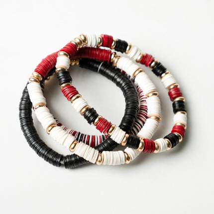 multicolor-beaded-bracelet-stack-red-black-white-gold-detail_jpg - HASHTACK hashtack.in