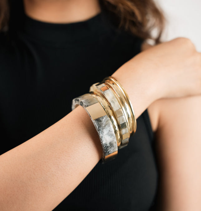 Pearl Ash Luxe Bangles