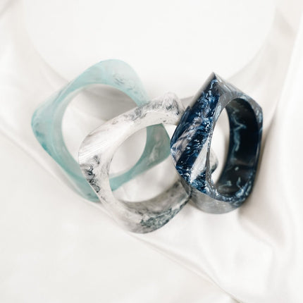 Ocean Mist Sculpted Resin Bangles - HASHTACK