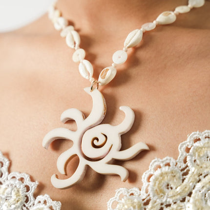 Ocean Sun Shell Pendant Necklace - HASHTACK