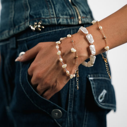 Pearl Cascade Bracelet Set - HASHTACK
