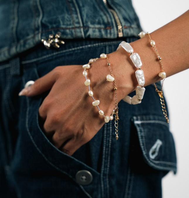 Pearl Cascade Bracelet Set - HASHTACK