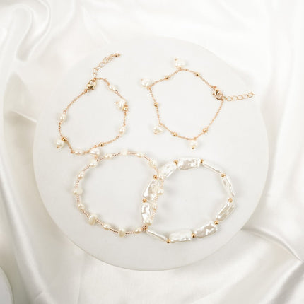 Pearl Cascade Bracelet Set - HASHTACK