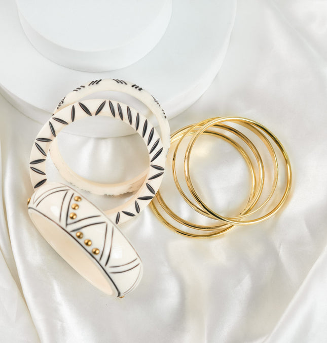 White Edit Resin Bangles