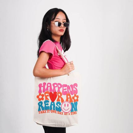 Everything Happens For A Reason Tote Bag - HASHTACK