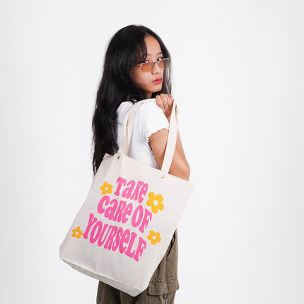 Take Care Of Yourself Canvas Tote Bag - HASHTACK