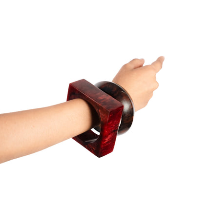 Royal Ember Resin Bangle Duo - HASHTACK