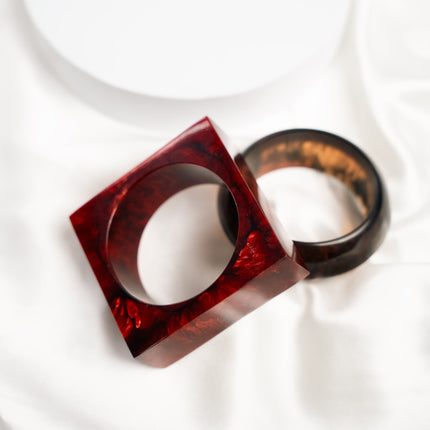 Royal Ember Resin Bangle Duo - HASHTACK
