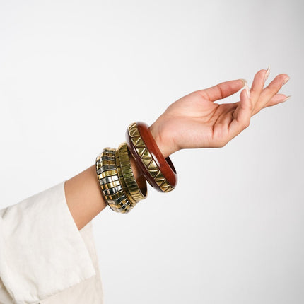 Rustic Heritage Wooden Bangle Stack - HASHTACK