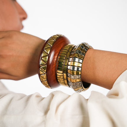 Rustic Heritage Wooden Bangle Stack - HASHTACK