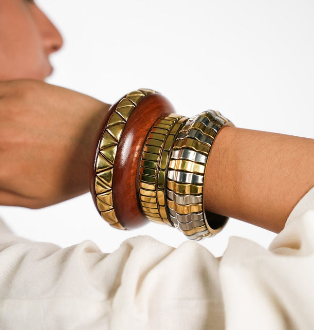 Rustic Heritage Wooden Bangle Stack - HASHTACK