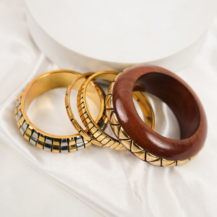 Rustic Heritage Wooden Bangle Stack - HASHTACK