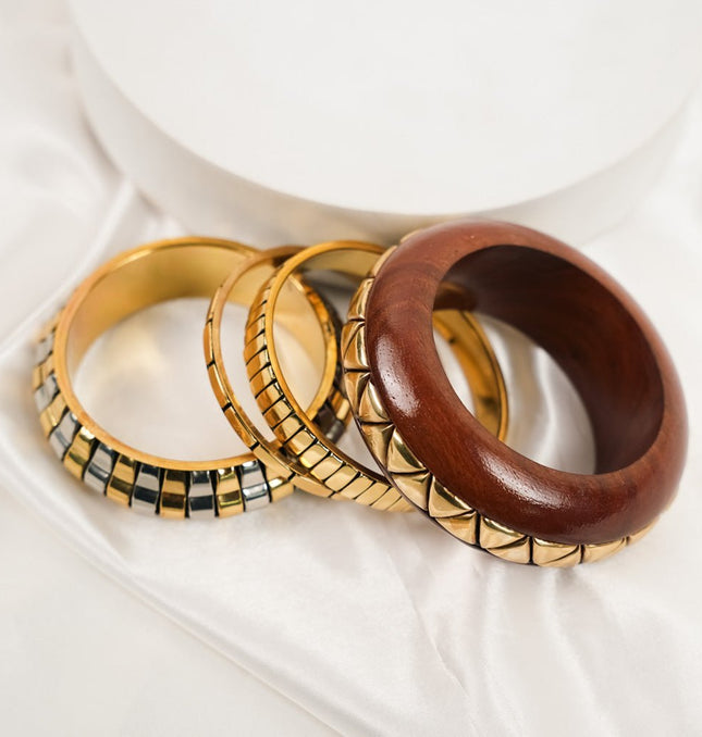 Rustic Heritage Wooden Bangle Stack - HASHTACK