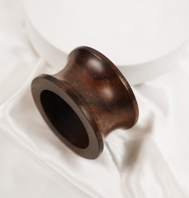 Rustic Noir Wooden Statement Bangle - HASHTACK