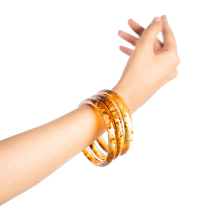Amber Shine Slim Bangle Set