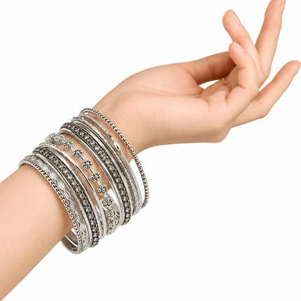 Silver Heritage Bangle Stack - HASHTACK