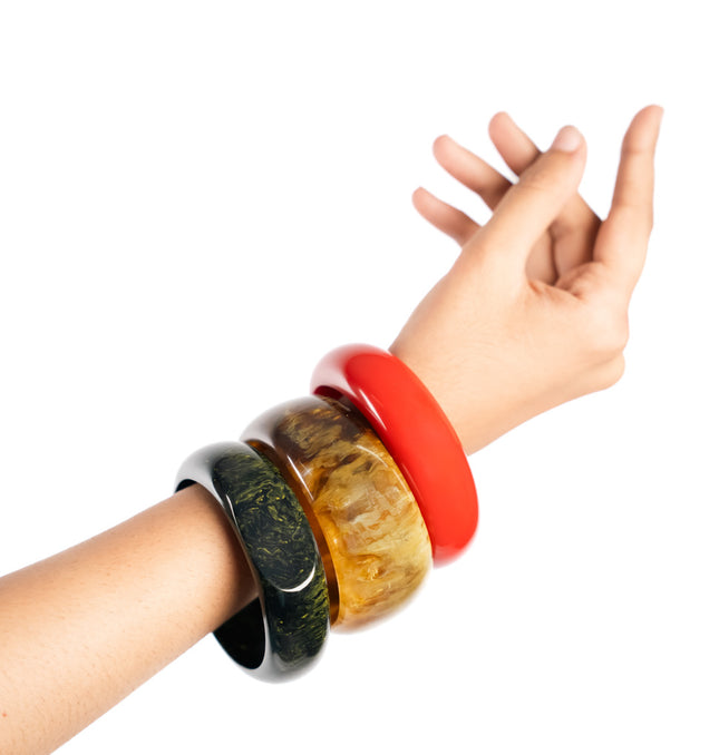 Trio Bold Resin Bangle Set