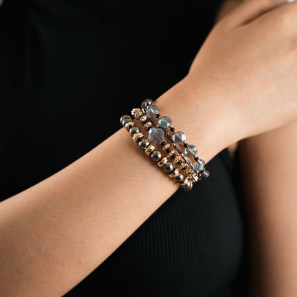 Smoky Gold Stackable Bracelet - HASHTACK