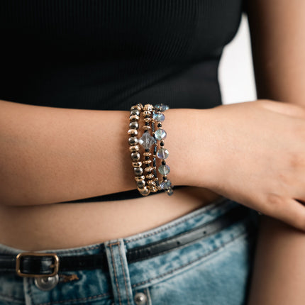 Smoky Gold Stackable Bracelet - HASHTACK