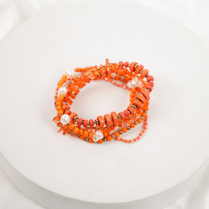 Sunset Pearl Stackable Bracelet Set - HASHTACK