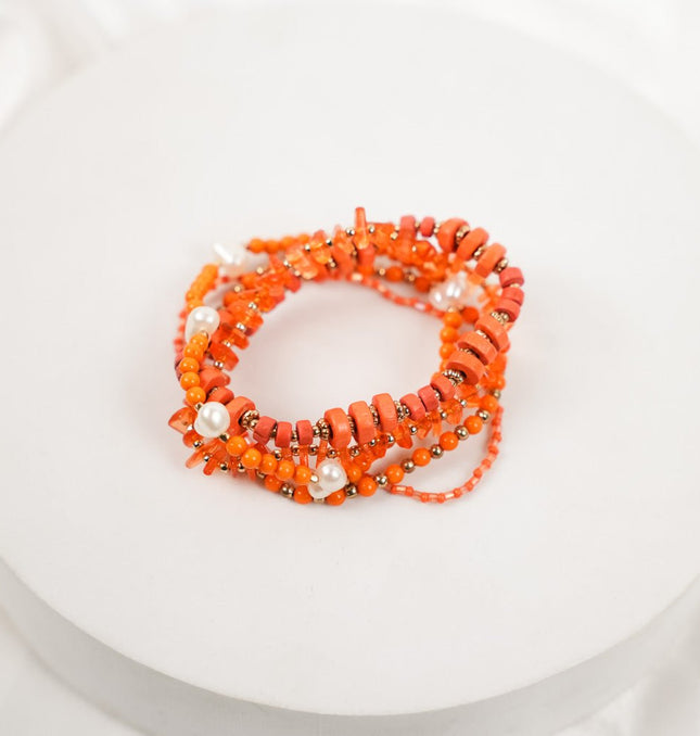 Sunset Pearl Stackable Bracelet Set - HASHTACK