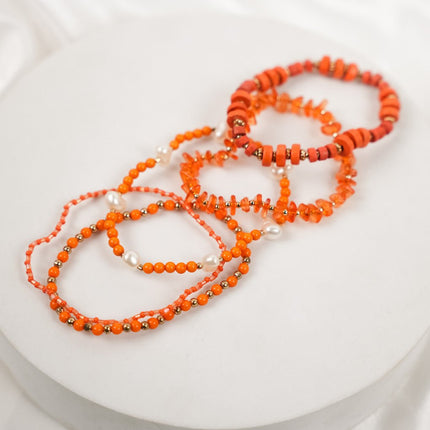 Sunset Pearl Stackable Bracelet Set - HASHTACK